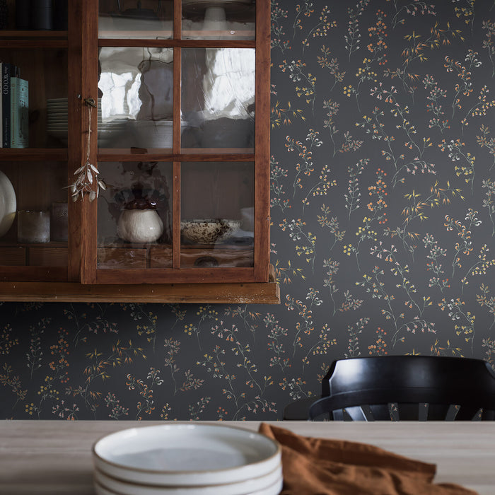 Schumacher Graang Charcoal Wallpaper Sample 2004