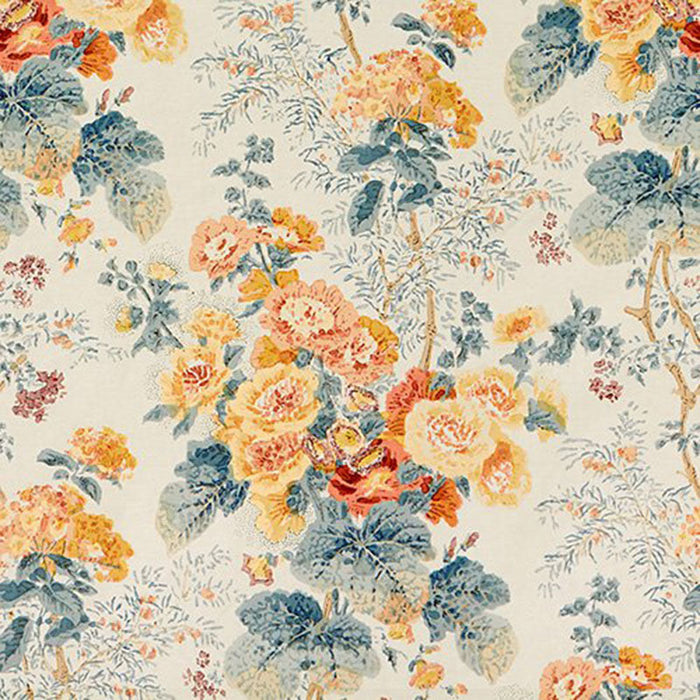 Lee Jofa Hollyhock Hdb Apricot/Lake Fabric Sample 2005100.512.0