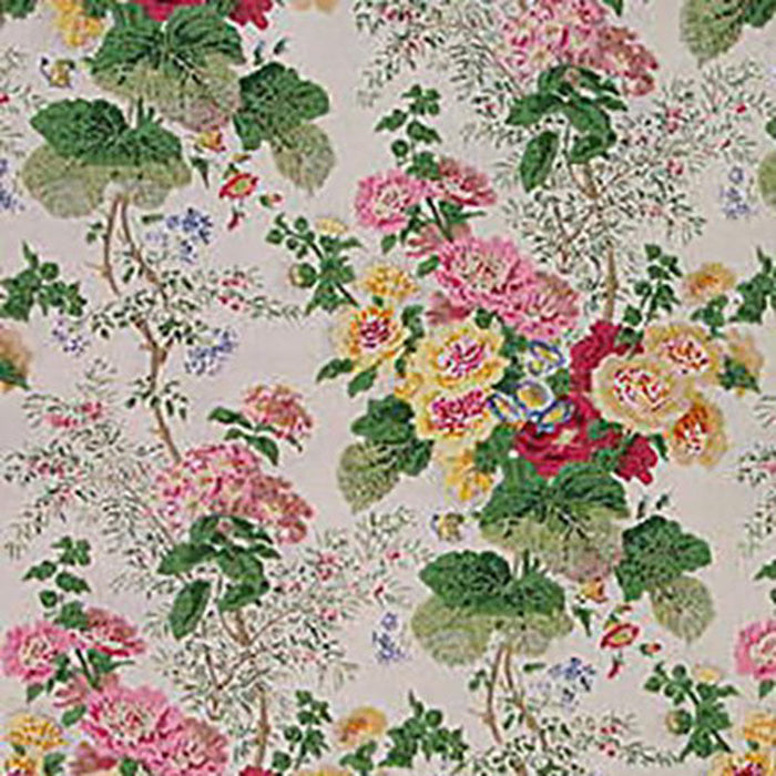 Lee Jofa Hollyhock Hb Wht/Pink Fabric Sample 2005101.101.0