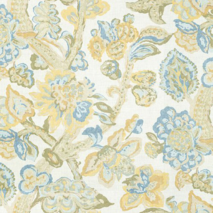 Lee Jofa La Cinta Lemon/Blue Fabric Sample 2009165.405.0