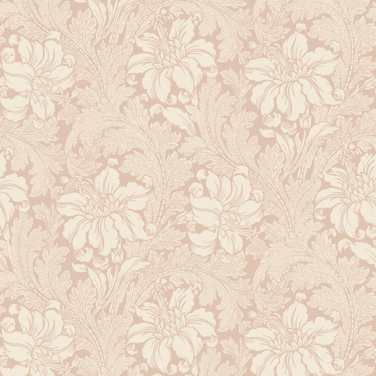 Schumacher Acanthus Garden Blush Wallpaper Sample 2009