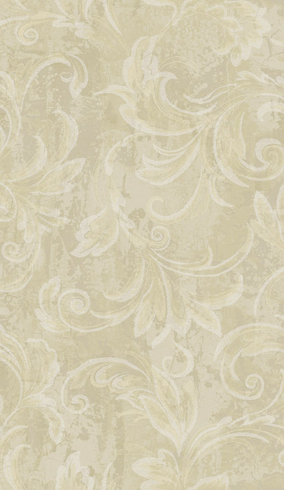 Seabrook Designs Scroll Gold And Ivory Wallpaper Sample 2010105