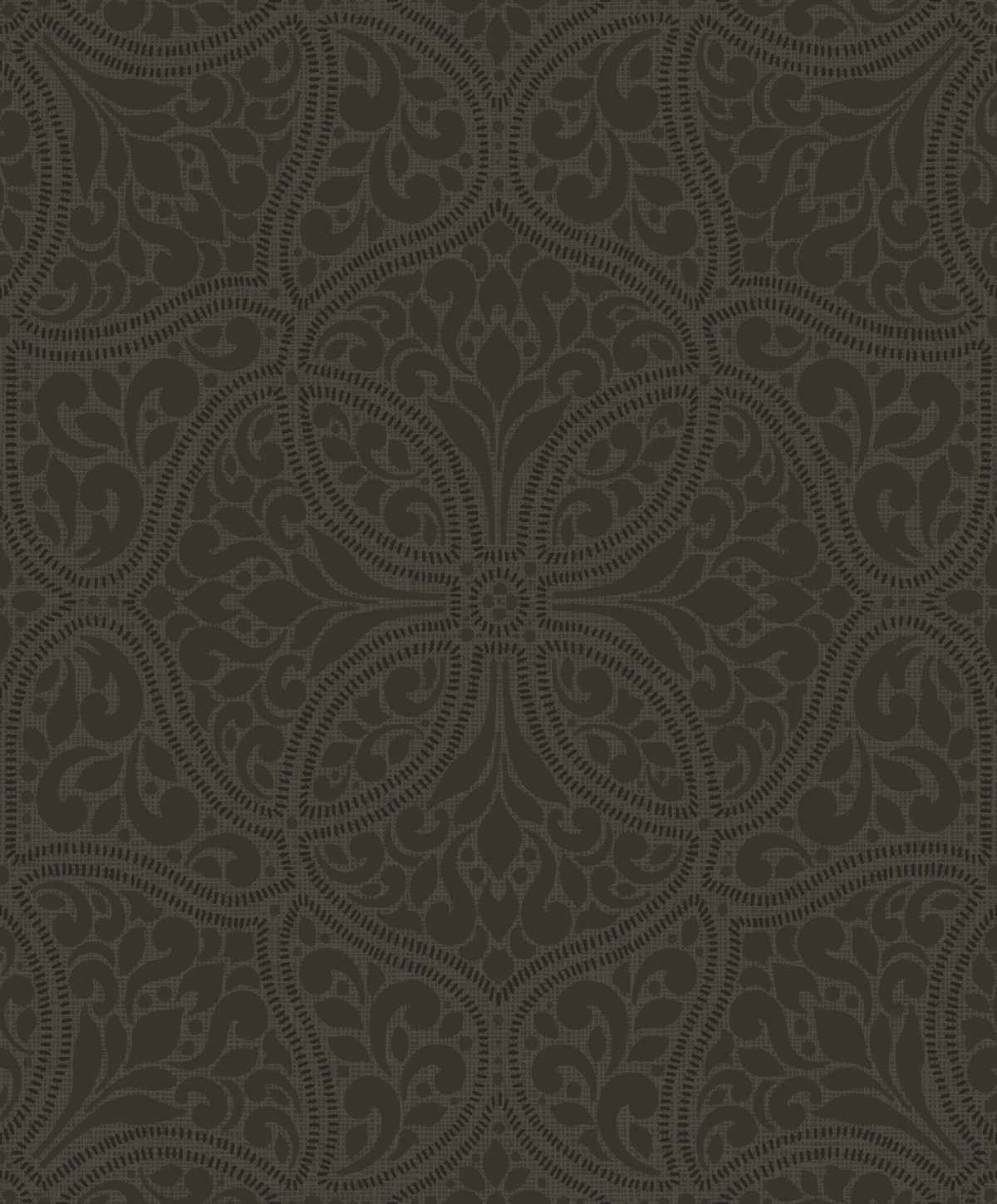 Seabrook Designs Scroll Trail Mocha And Ebony Wallpaper 2010706