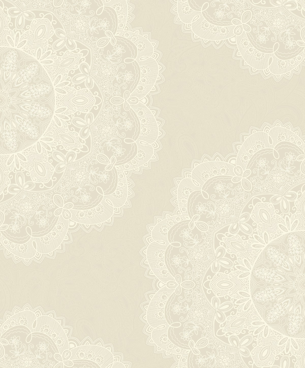 Seabrook Designs Lace Medallion Pearl And Off-white Wallpaper 2010907