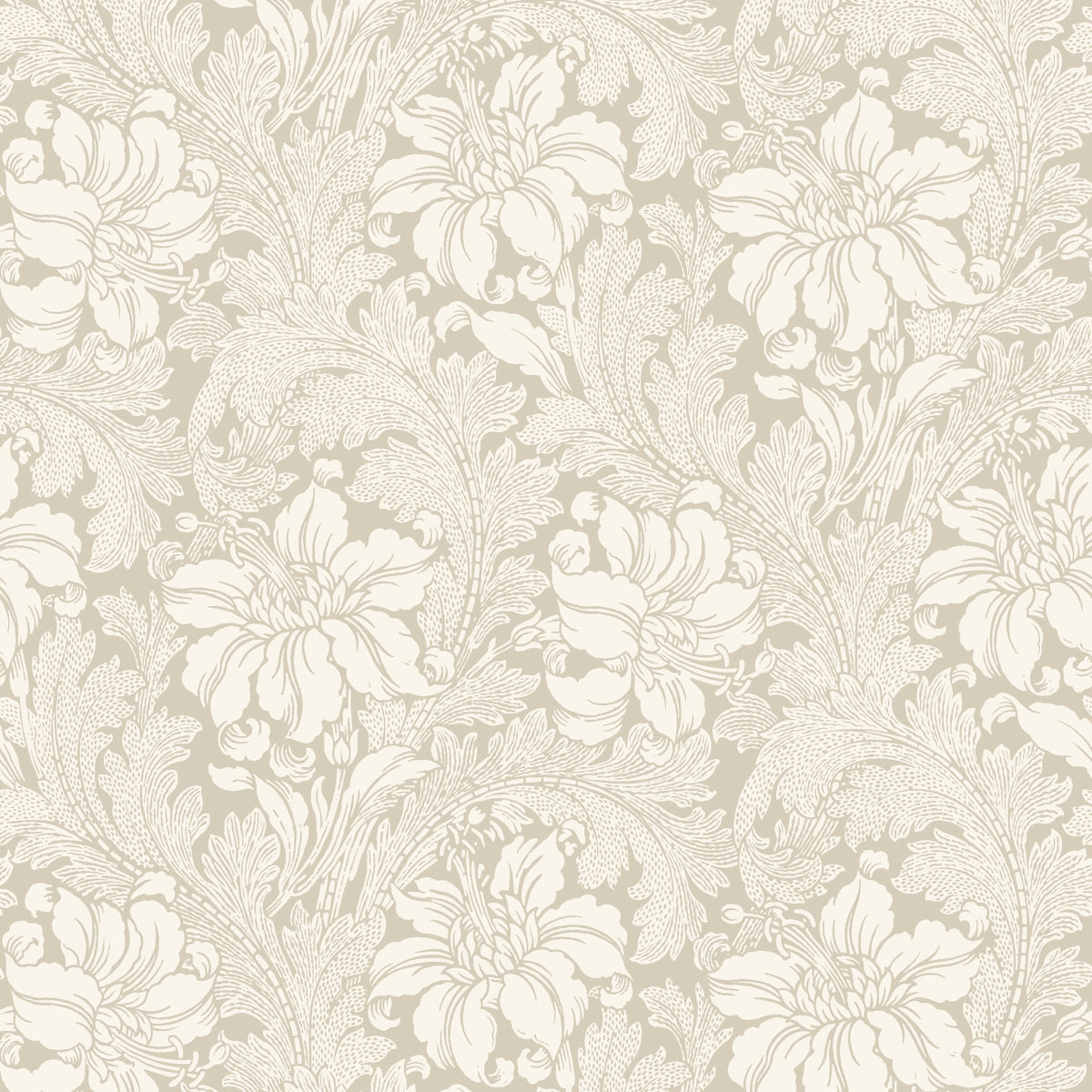 Schumacher Acanthus Garden Stone Wallpaper Sample 2011