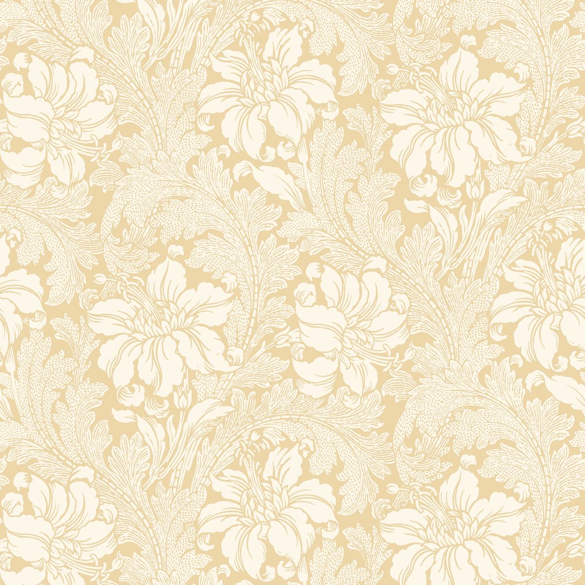 Schumacher Acanthus Garden Buttercup Wallpaper Sample 2012