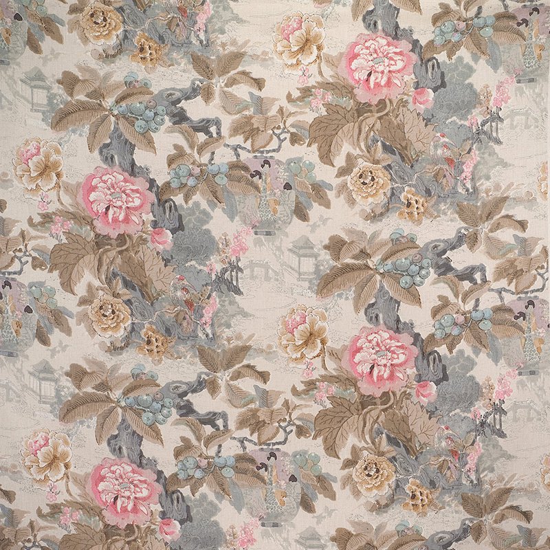 Lee Jofa Chinese Lantern Ii Petal/Stone Fabric Sample 2017141.117.0