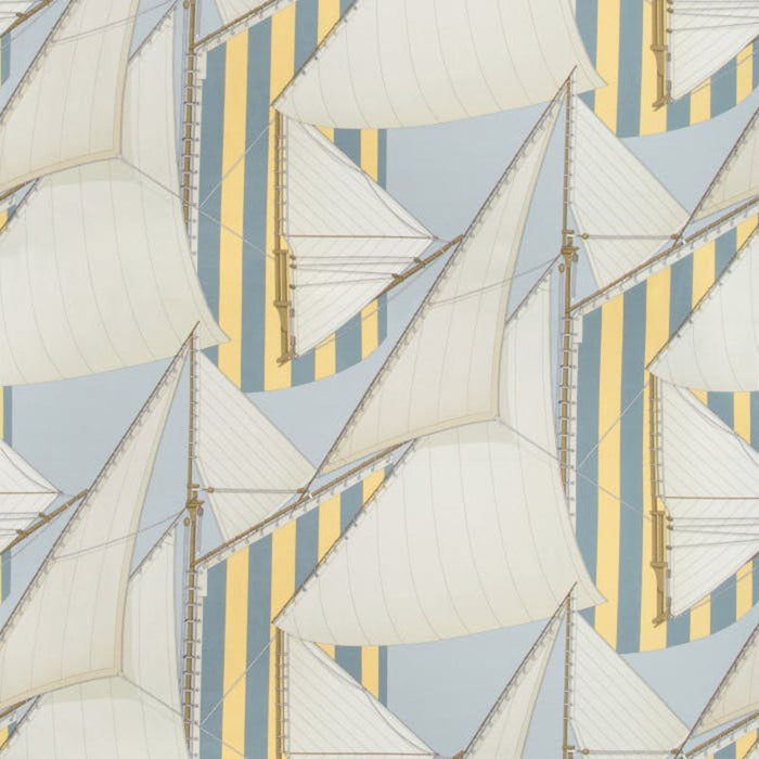 Lee Jofa St Tropez Print Blue/Yellow Fabric Sample 2018136.405.0