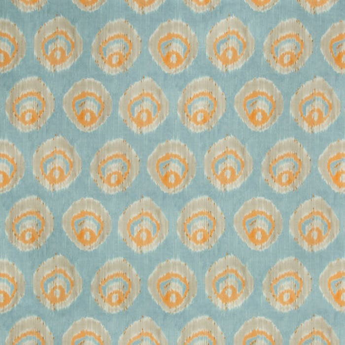 Lee Jofa Monaco Print Aqua/Melon Fabric Sample 2018141.125.0