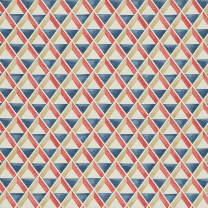 Lee Jofa Cannes Print Red/Blue Fabric Sample 2018144.195.0