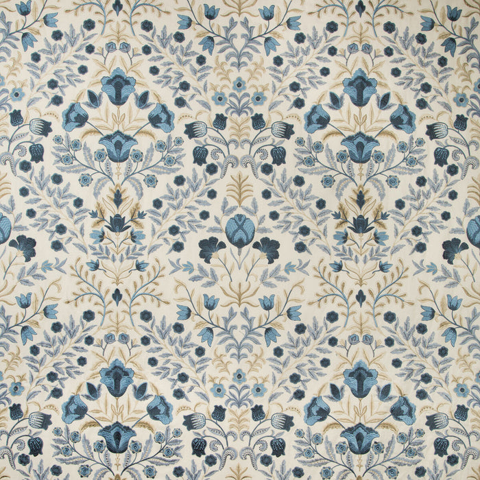Lee Jofa Luxford Embroidery Indigo Fabric Sample 2019110.155.0