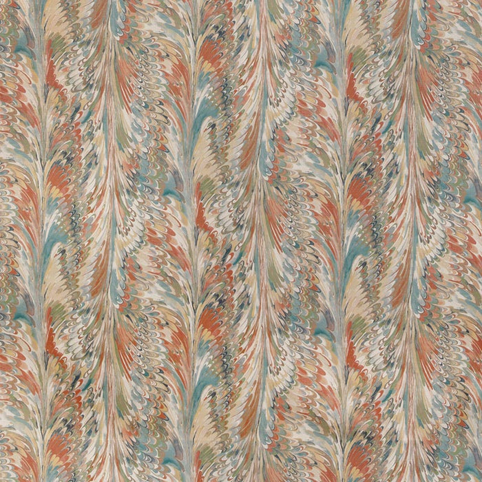 Lee Jofa Taplow Print Clay/Blue Fabric Sample 2019114.312.0