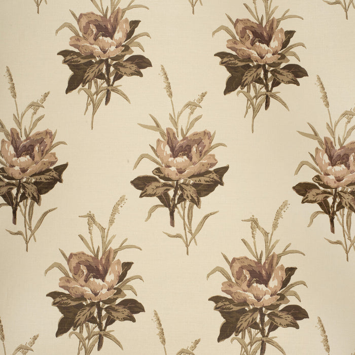 Lee Jofa Melba Flower Plum/Ecru Fabric Sample 2020143.1016.0