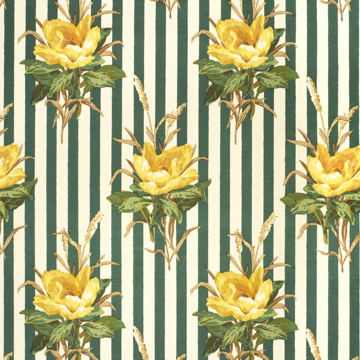 Lee Jofa Melba Flower Stripe Yello Fabric Sample 2020144.403.0