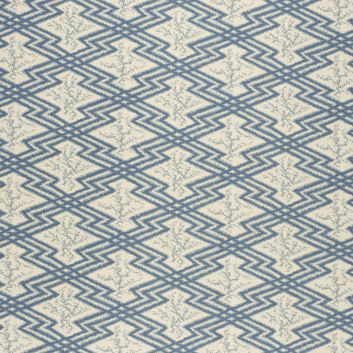 Lee Jofa Via Krupp Blue/Ecru Fabric Sample 2020168.165.0