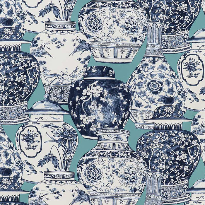 Lee Jofa Pandan Print Aqua/Blue Fabric Sample 2020194.1350.0