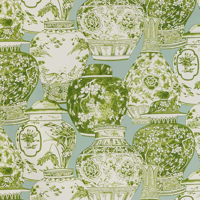 Lee Jofa Pandan Print Mist/Jade Fabric Sample 2020194.2313.0