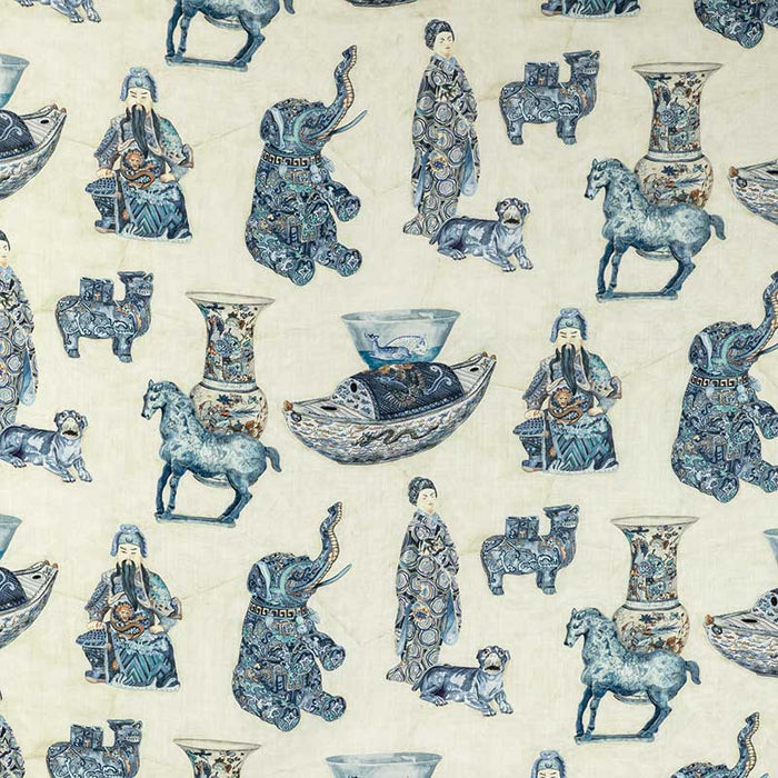 Lee Jofa Tambelan Print Porcelain Fabric Sample 2020195.5016.0