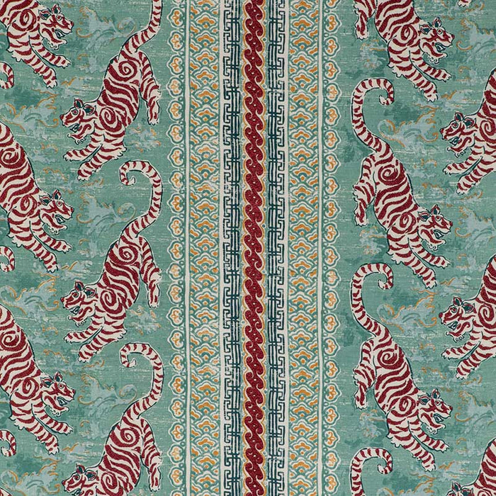 Lee Jofa Bongol Print Aqua Fabric Sample 2020197.1394.0