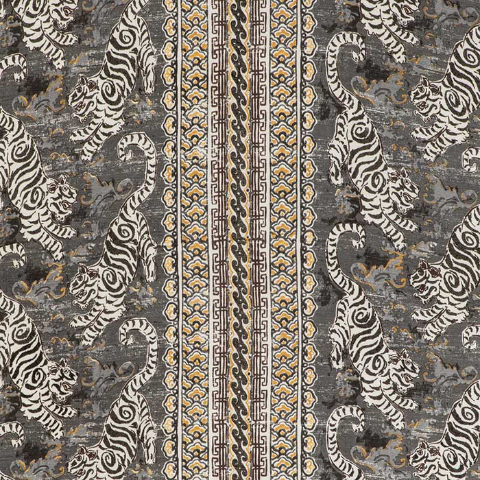 Lee Jofa Bongol Print Charcoal Fabric Sample 2020197.2146.0