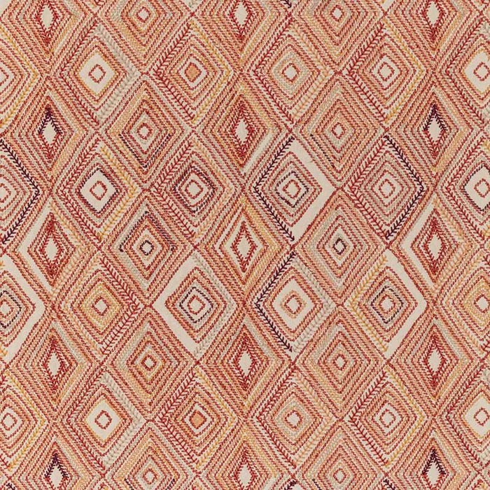 Lee Jofa Bowen Embroidery Paprika Fabric Sample 2020208.24.0