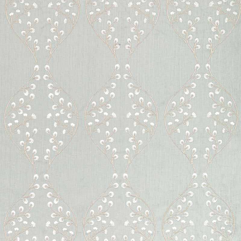 Lee Jofa Lillie Embroidery Aqua Fabric Sample 2021129.13.0