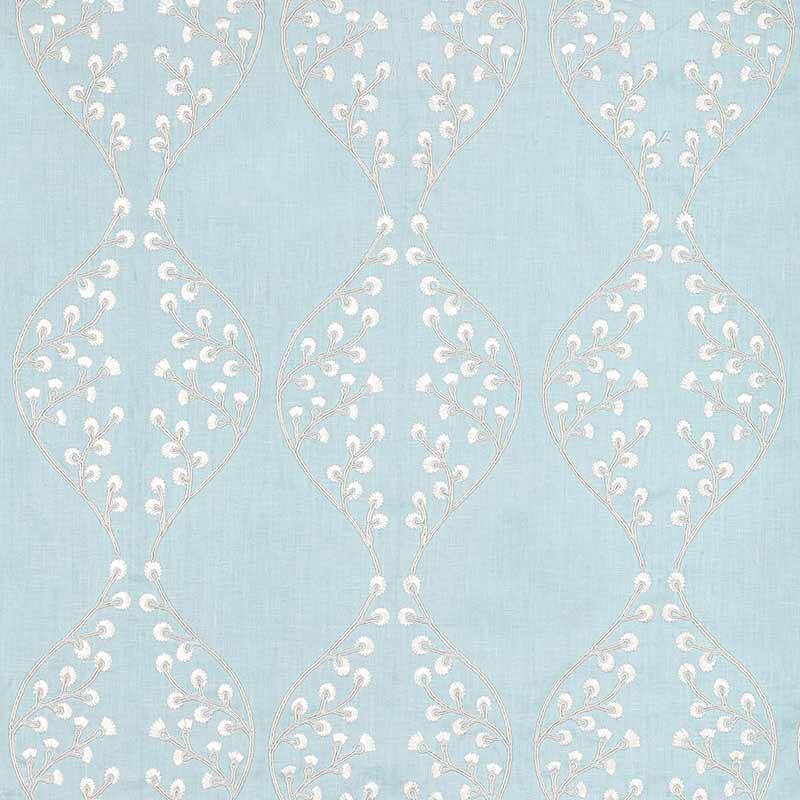 Lee Jofa Lillie Embroidery Sky Fabric Sample 2021129.15.0