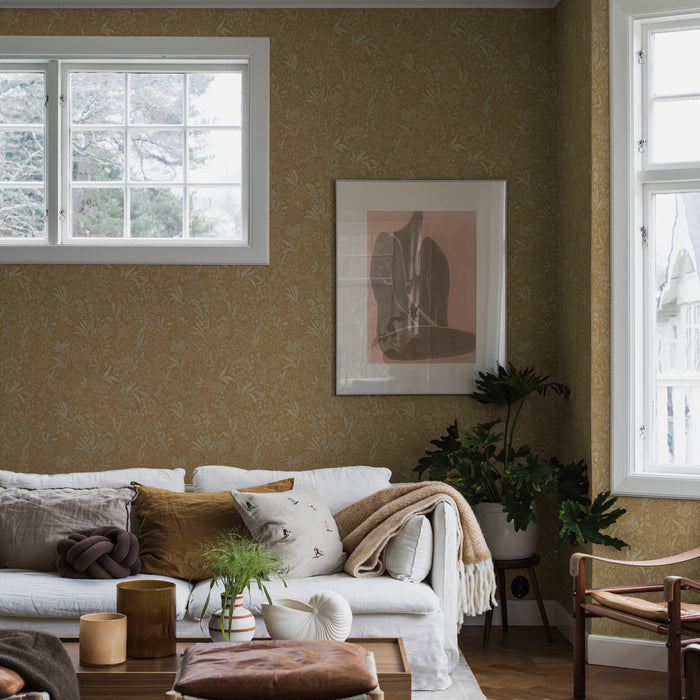 Schumacher Nocturne Parchment Wallpaper Sample 2022