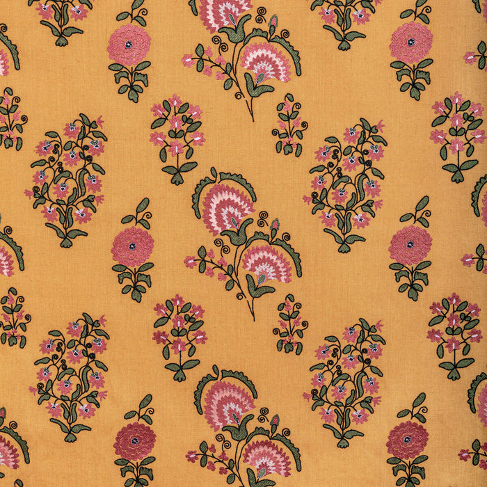 Lee Jofa Mead Embroidery Saffron/Petal Fabric Sample 2022112.417.0