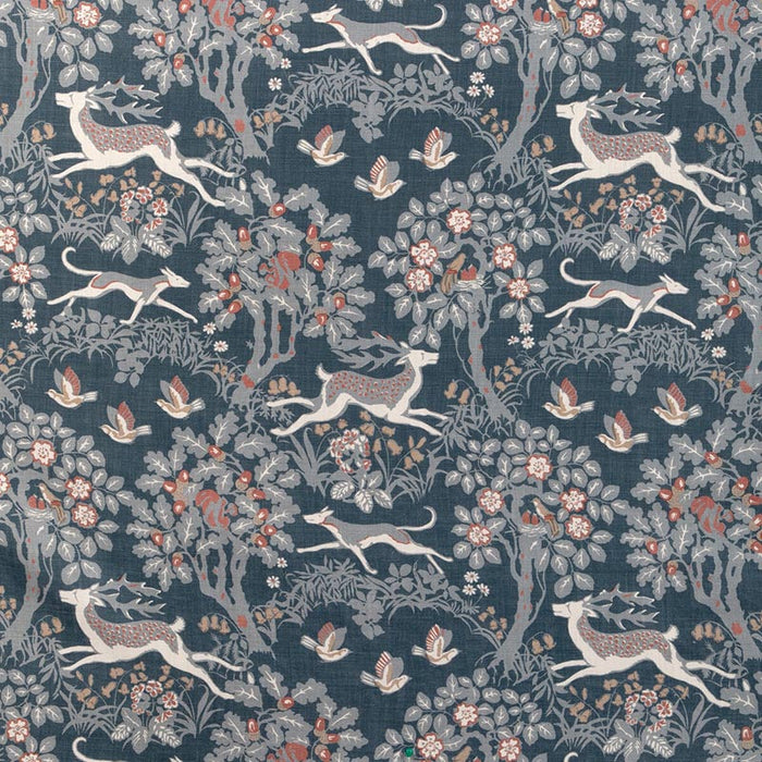 Lee Jofa Mille Fleur Print Denim Fabric Sample 2023122.519.0