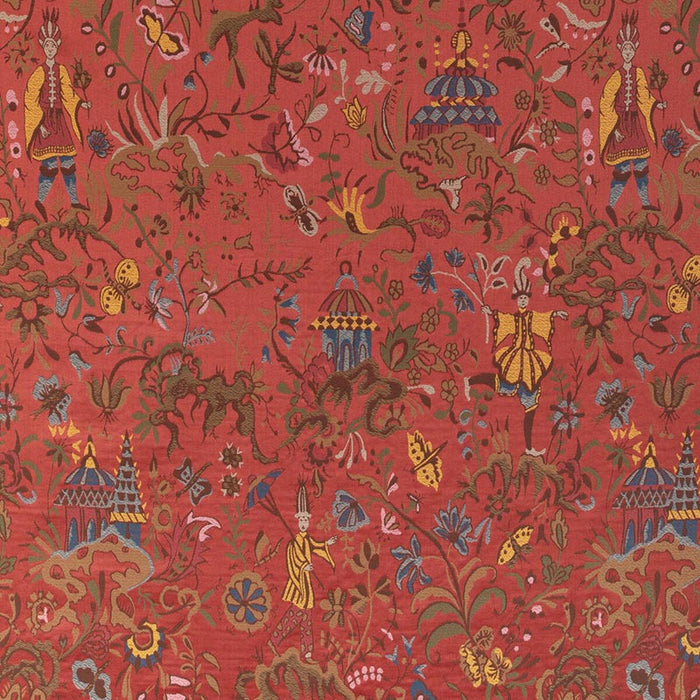 Lee Jofa Chinese Brocade Red Fabric Sample 2023130.19.0