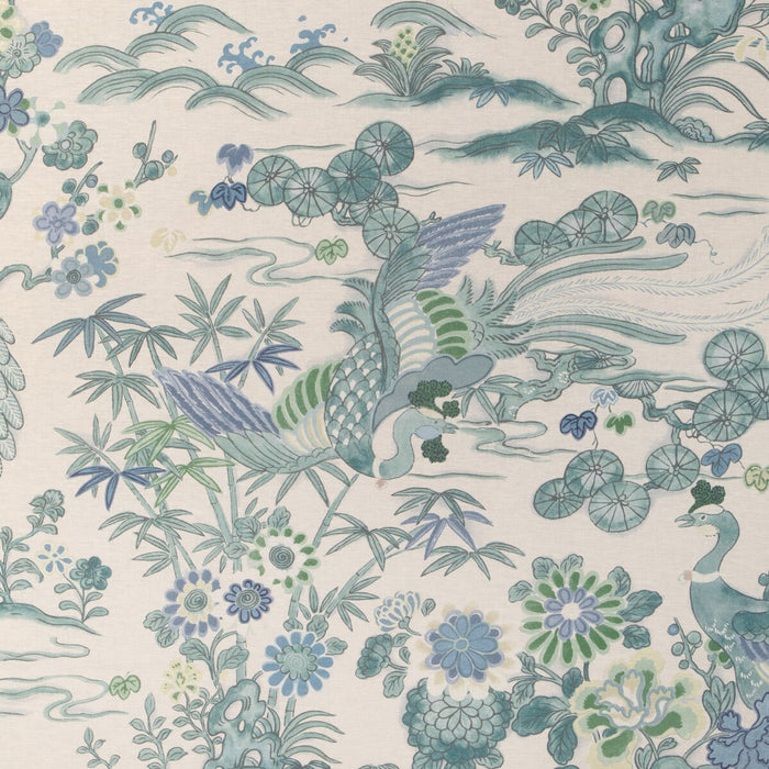 Lee Jofa Sakura Print Teal Fabric 2023139.353.0