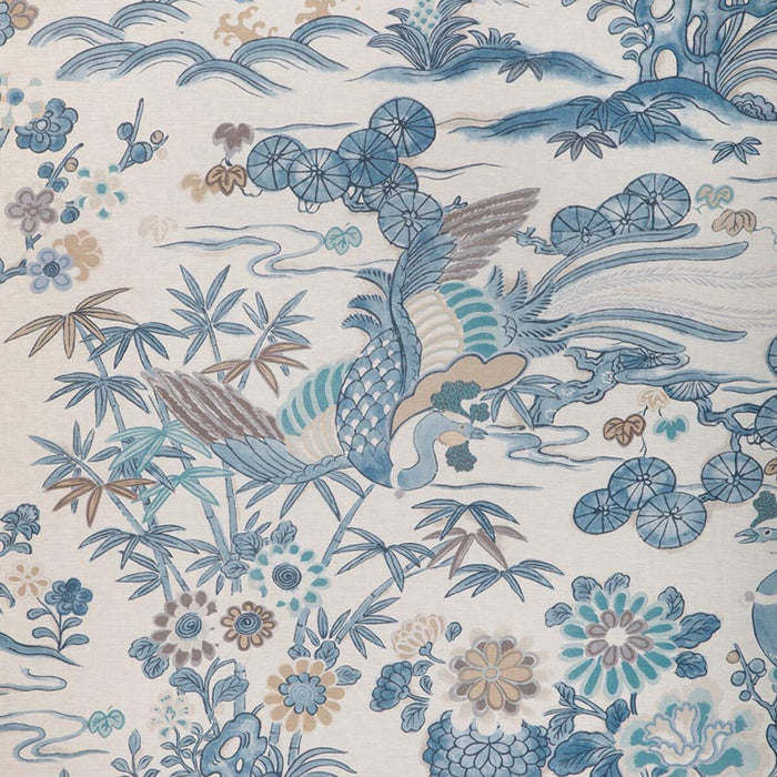 Lee Jofa Sakura Print Blue Fabric Sample 2023139.55.0