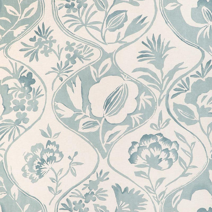 Lee Jofa Calathea Print Aqua Fabric Sample 2023141.13.0