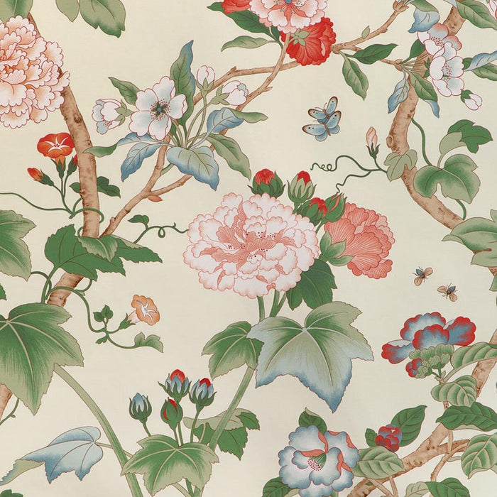 Lee Jofa Gardenia Print Red/Green Fabric Sample 2023143.319.0