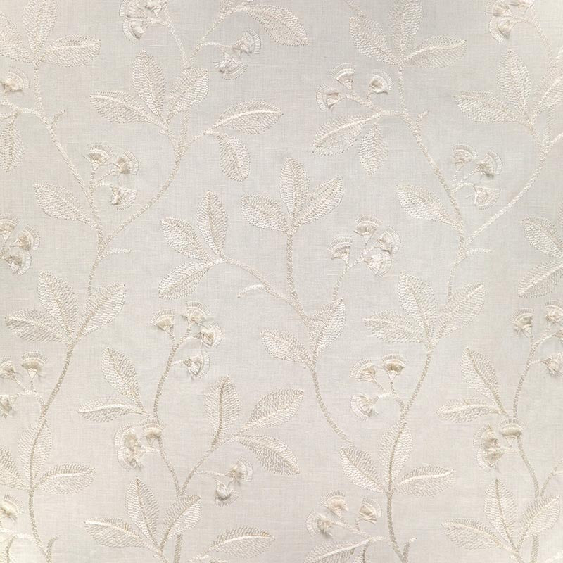 Lee Jofa Iris Embroidery Ivory Fabric Sample 2023144.1.0