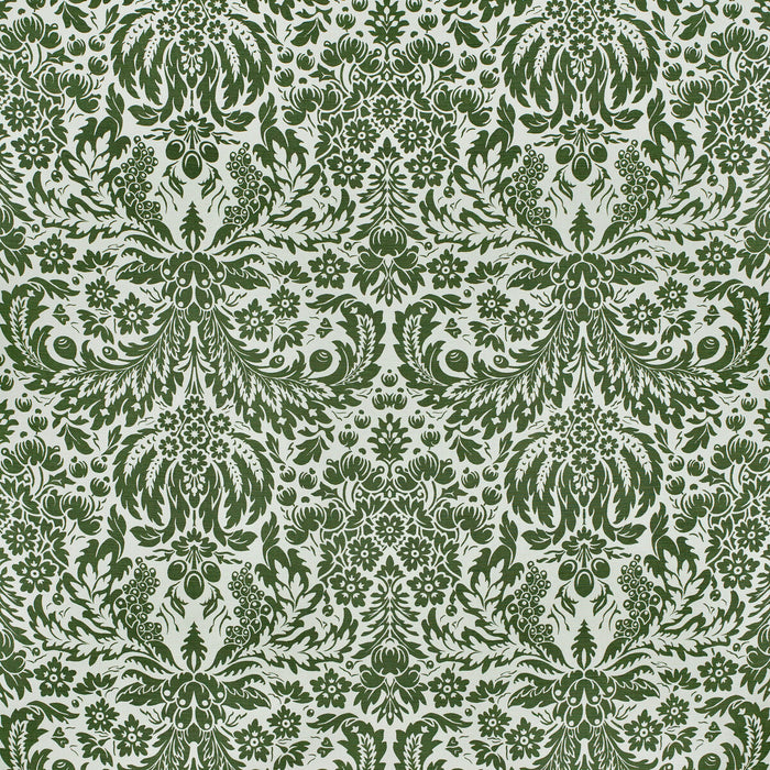 Lee Jofa Damask Dark Green Fabric Sample 2024104.31.0