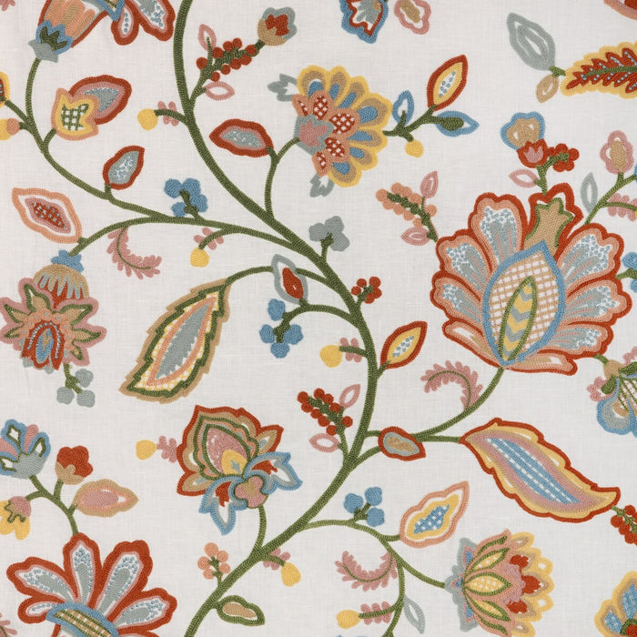 Lee Jofa Westfield Emb Ivory/Multi Fabric Sample 2025140.319.0