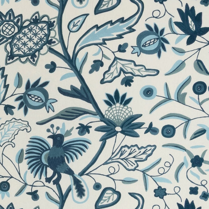 Lee Jofa Folkland Emb Indigo Fabric Sample 2025144.51.0