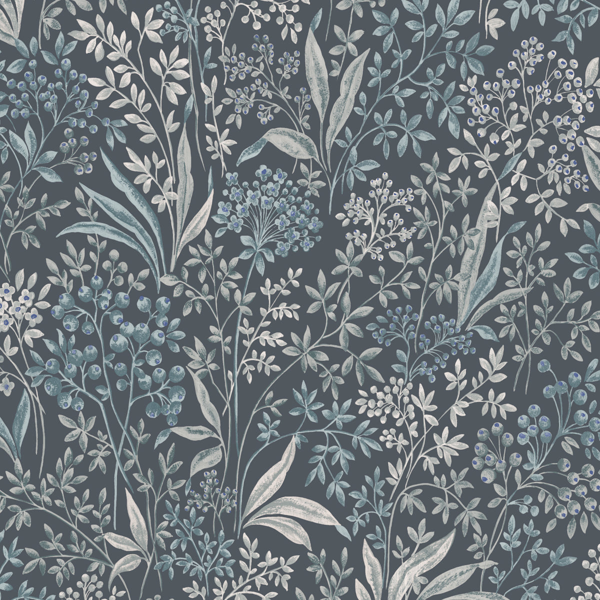 Schumacher Nocturne Indigo Wallpaper Sample 2025