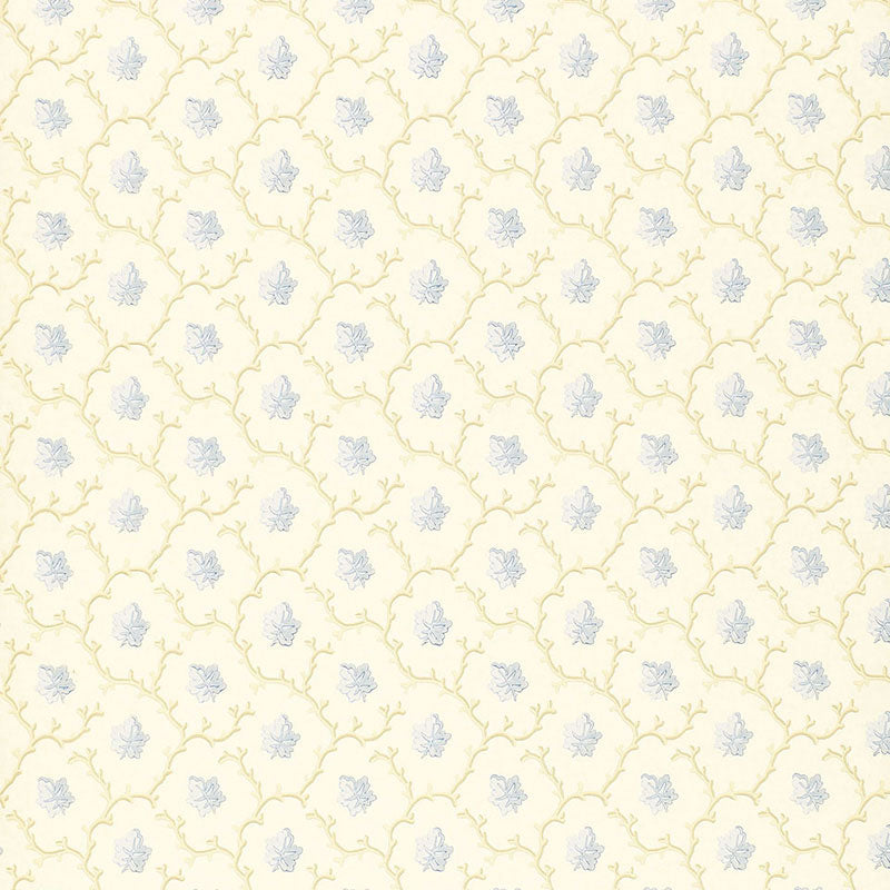 Schumacher Coral Leaf Blue Wallpaper 203683