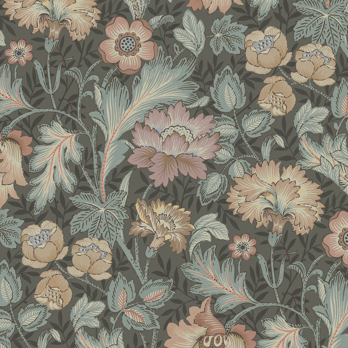 Schumacher Jane Mural Slate Wallpaper Sample 2038