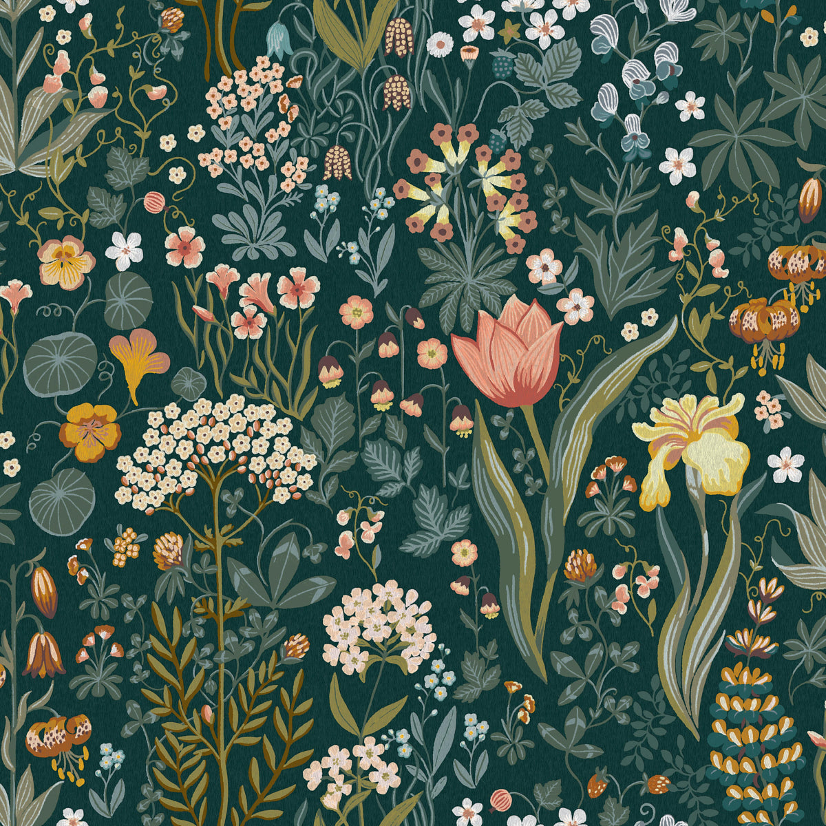 Schumacher Blomsterhav Spruce Wallpaper Sample 2055
