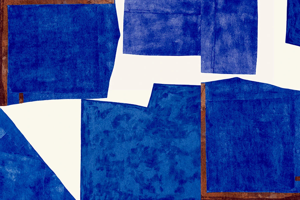 Christopher Farr Sea Collage Cobalt Wallpaper