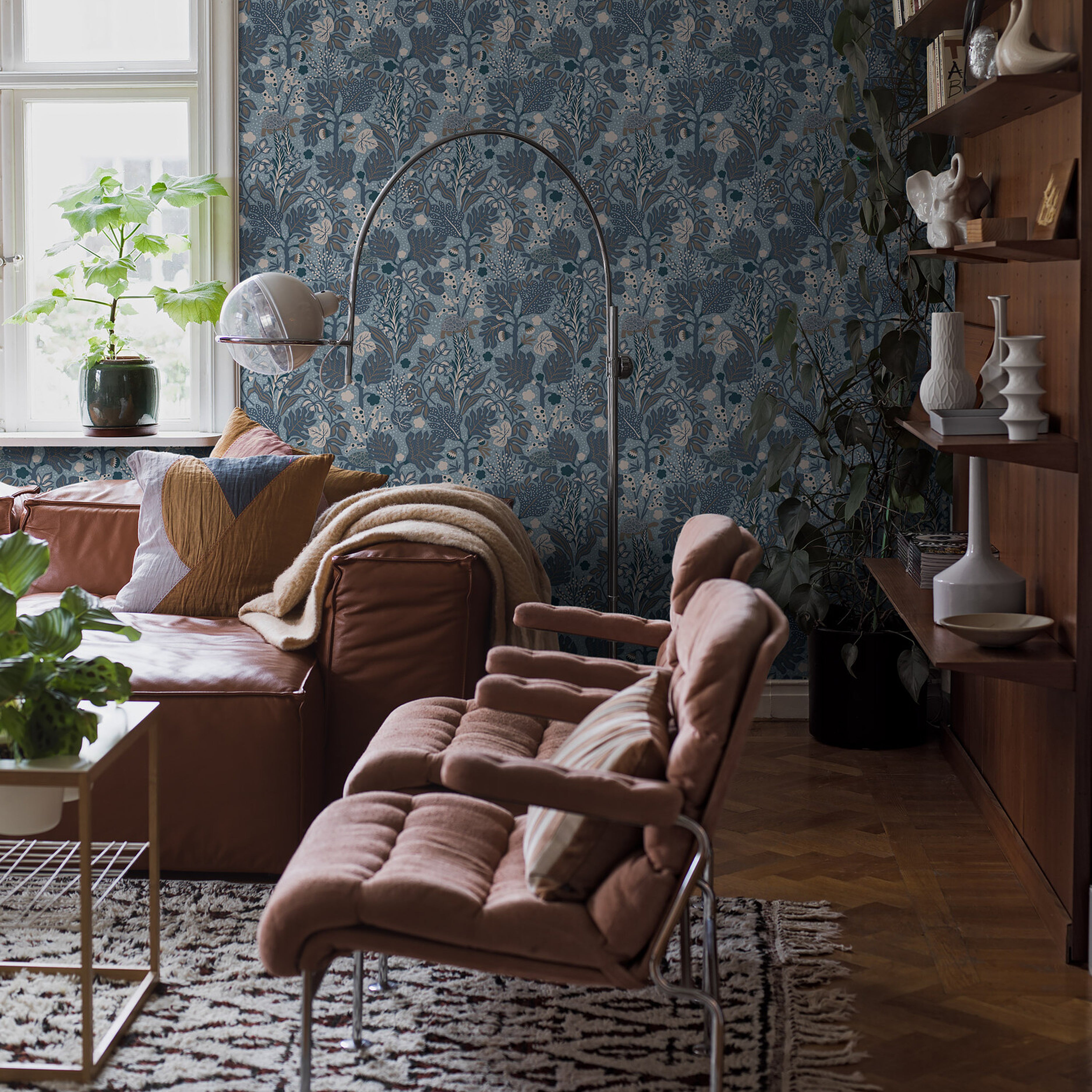 Schumacher TurgrAS Blues Wallpaper Sample 2091