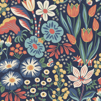 Schumacher Tradgarden Midnight Multi Wallpaper 2095