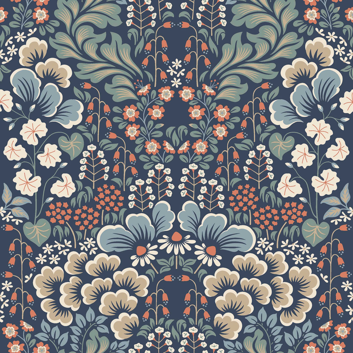 Schumacher Blomstervall Midnight Multi Wallpaper Sample 2097