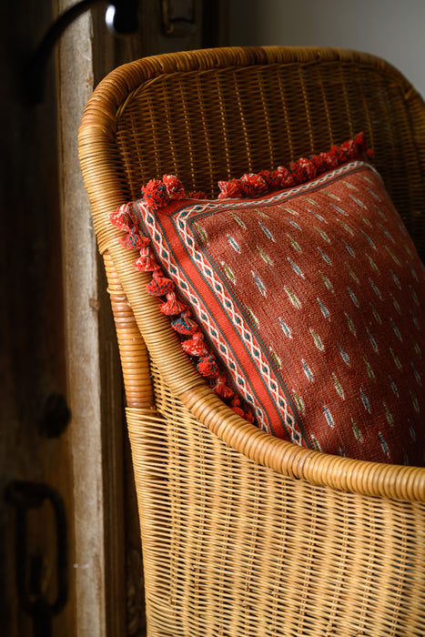 Jim Thompson Karenni Ikat Weave Red Earth Fabric JT013913002