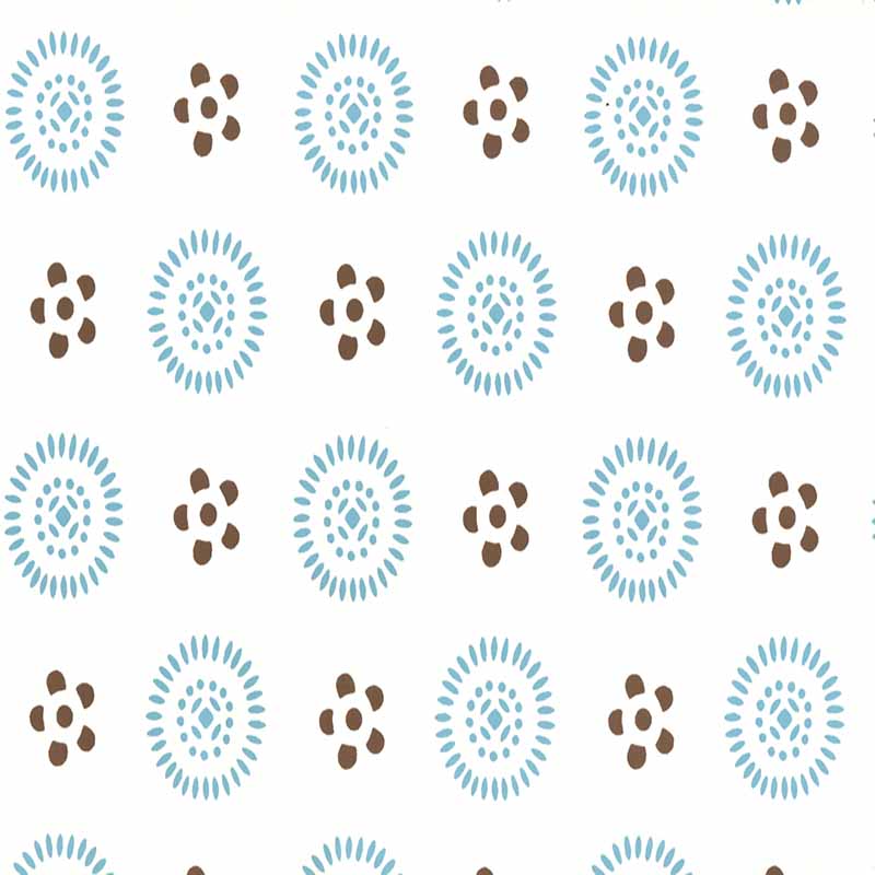 China Seas Cecil Two Color Teal Blue Brown Wallpaper Sample 2215WP-02