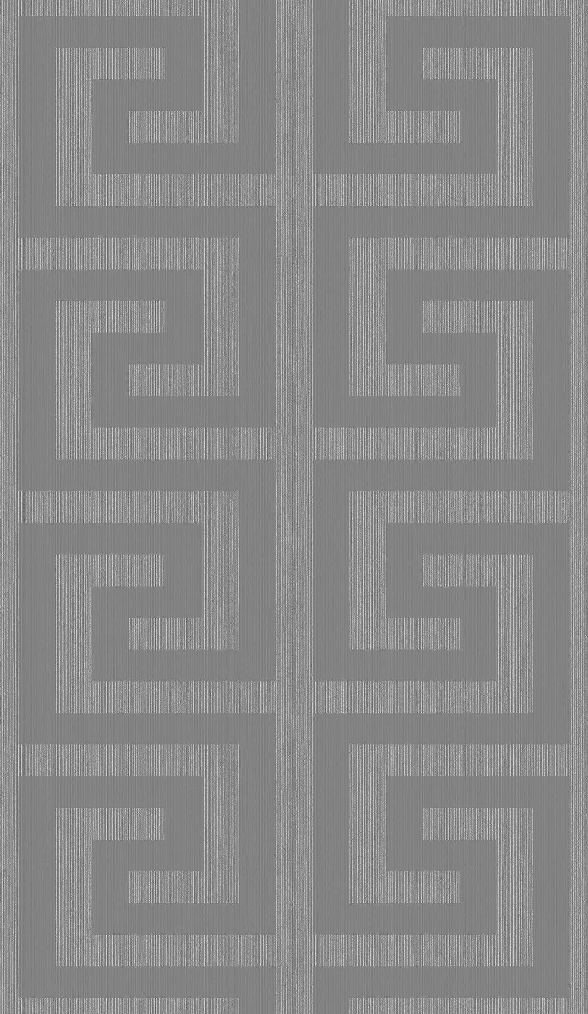Seabrook Designs Greek Key Metallic Silver & Earl Gray Wallpaper 2232002